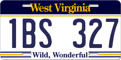 WV license plate 1BS327