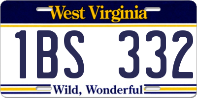 WV license plate 1BS332