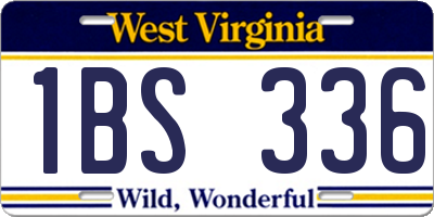 WV license plate 1BS336
