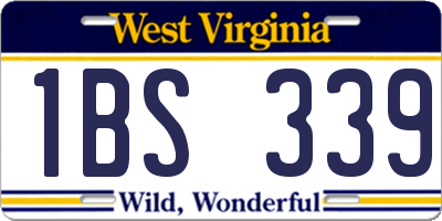 WV license plate 1BS339