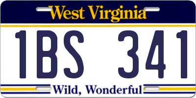 WV license plate 1BS341