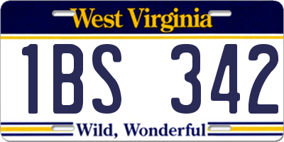 WV license plate 1BS342