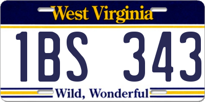 WV license plate 1BS343