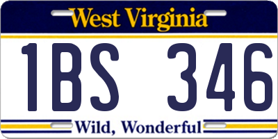 WV license plate 1BS346