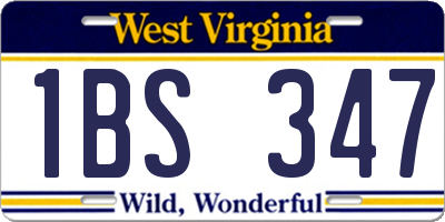 WV license plate 1BS347