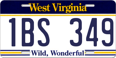 WV license plate 1BS349