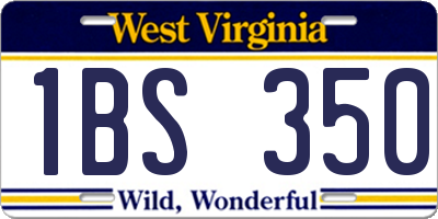 WV license plate 1BS350