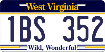 WV license plate 1BS352