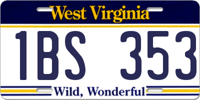 WV license plate 1BS353