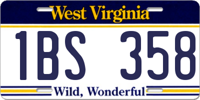 WV license plate 1BS358