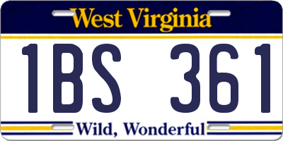 WV license plate 1BS361
