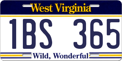 WV license plate 1BS365