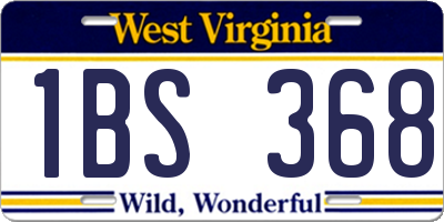 WV license plate 1BS368