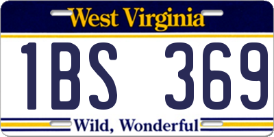 WV license plate 1BS369