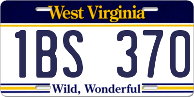 WV license plate 1BS370