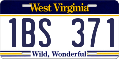 WV license plate 1BS371