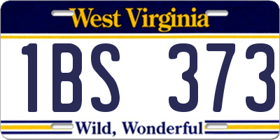 WV license plate 1BS373