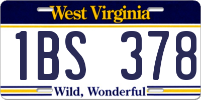 WV license plate 1BS378