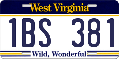 WV license plate 1BS381