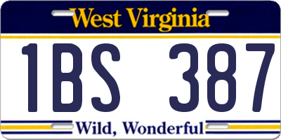 WV license plate 1BS387
