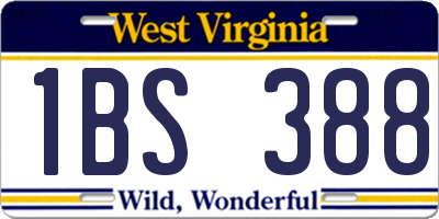 WV license plate 1BS388