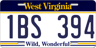 WV license plate 1BS394