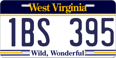 WV license plate 1BS395