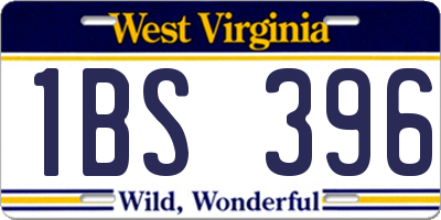 WV license plate 1BS396