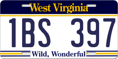 WV license plate 1BS397