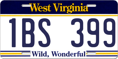 WV license plate 1BS399