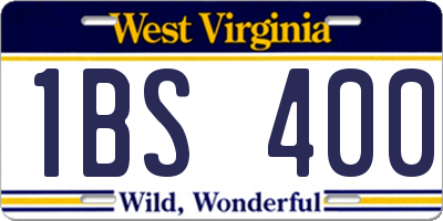 WV license plate 1BS400