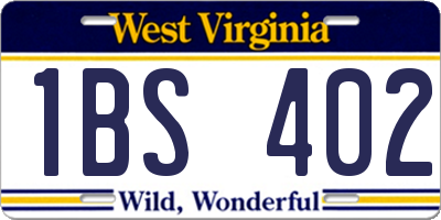 WV license plate 1BS402