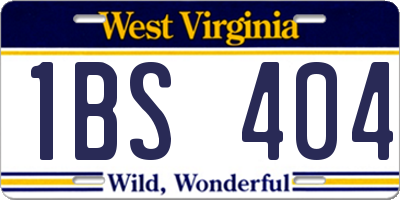 WV license plate 1BS404