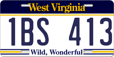 WV license plate 1BS413