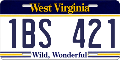 WV license plate 1BS421