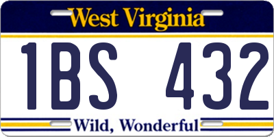 WV license plate 1BS432