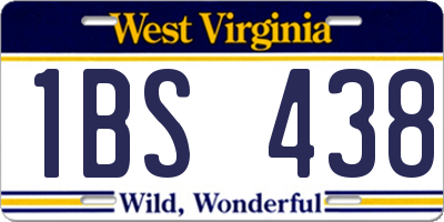 WV license plate 1BS438