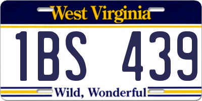 WV license plate 1BS439