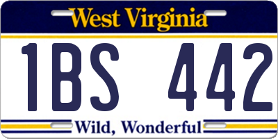 WV license plate 1BS442