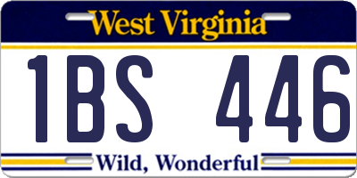WV license plate 1BS446