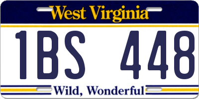 WV license plate 1BS448