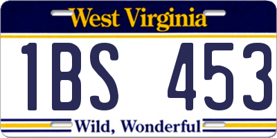 WV license plate 1BS453