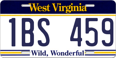 WV license plate 1BS459