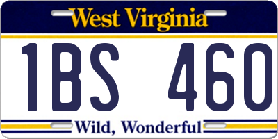 WV license plate 1BS460