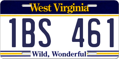 WV license plate 1BS461