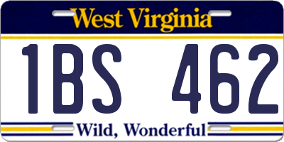 WV license plate 1BS462