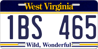 WV license plate 1BS465
