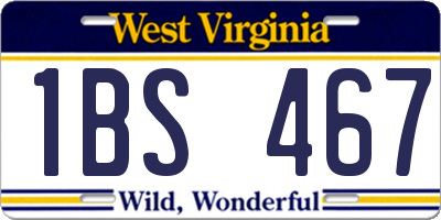 WV license plate 1BS467