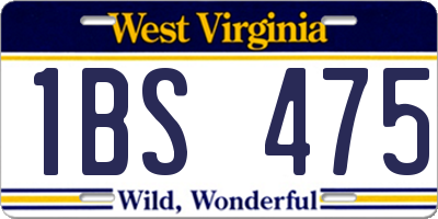 WV license plate 1BS475