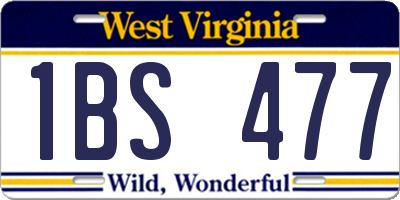 WV license plate 1BS477